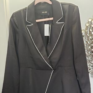 DO+BE Black Dress with Rhinestone Trim